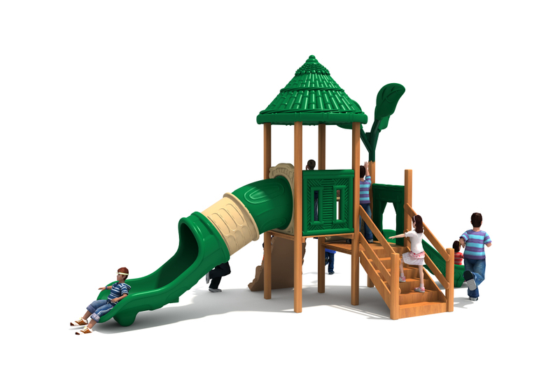 定制木制儿童户外游乐场游乐设备塑料管滑梯