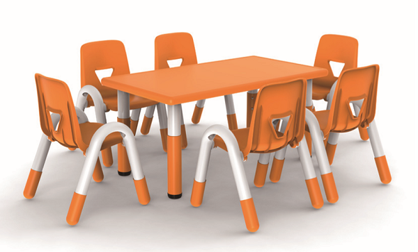 热销月亮形儿童书桌桌子学校好价格儿童家具塑料儿童学习桌