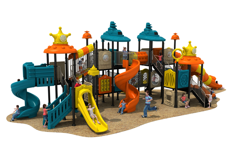 新设计的游乐园儿童大型户外游乐场塑料滑梯
