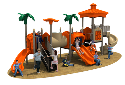 新设计的大型塑料儿童户外游乐场组合滑梯